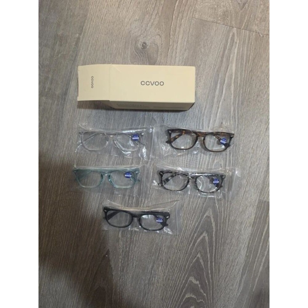 CCVOO 1.5 Reading Glasses for Women 5 Count C1 Mix New with Box
